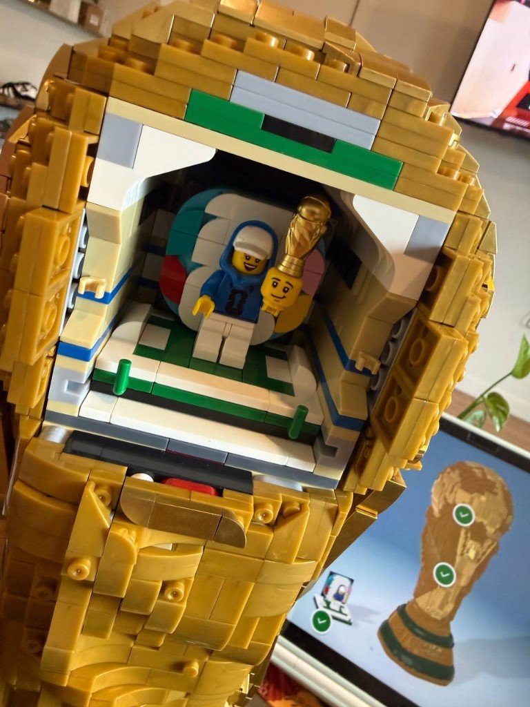Inside the championship trophy set with minifigures